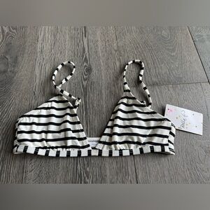 Bella B Stripe Bralette in Black/White Size Medium